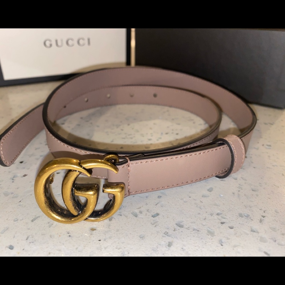 Double-G Buckle Calfskin Belt